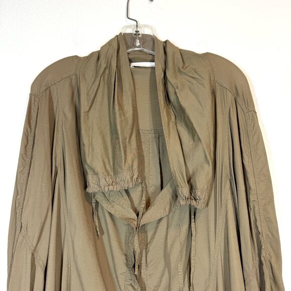 Donna Karan Oversized Tunic Blouse Top Popover Khaki Minimalist Capsule Medium - Picture 3 of 10